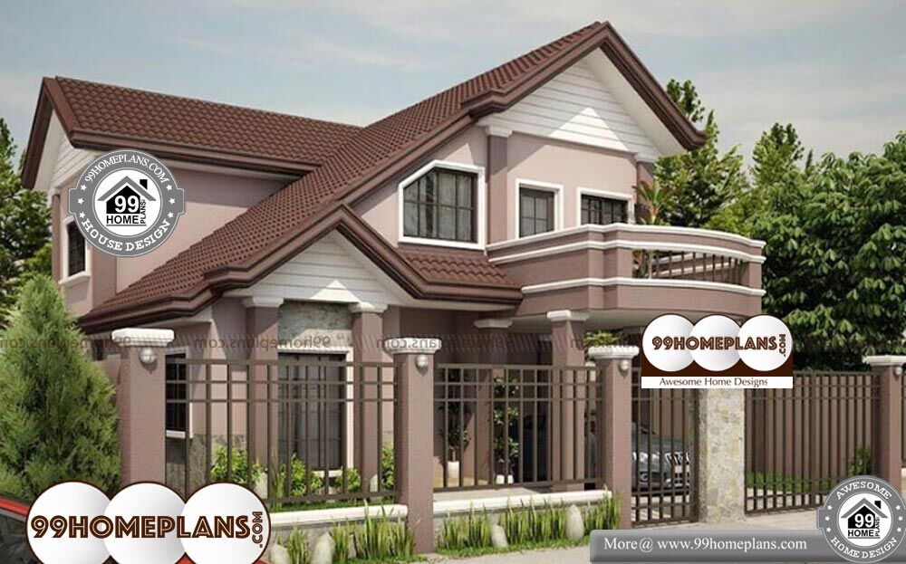 Traditional 4 Bedroom House Plans - Two Story 1850 sqft-Home