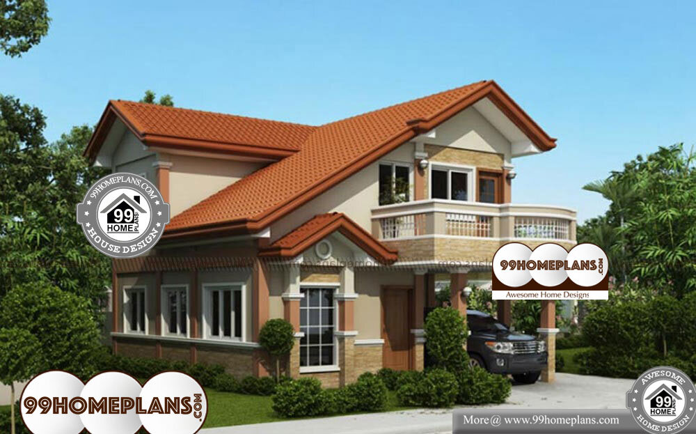 Traditional Modern House Plans - 2 Story 1850 sqft-Home