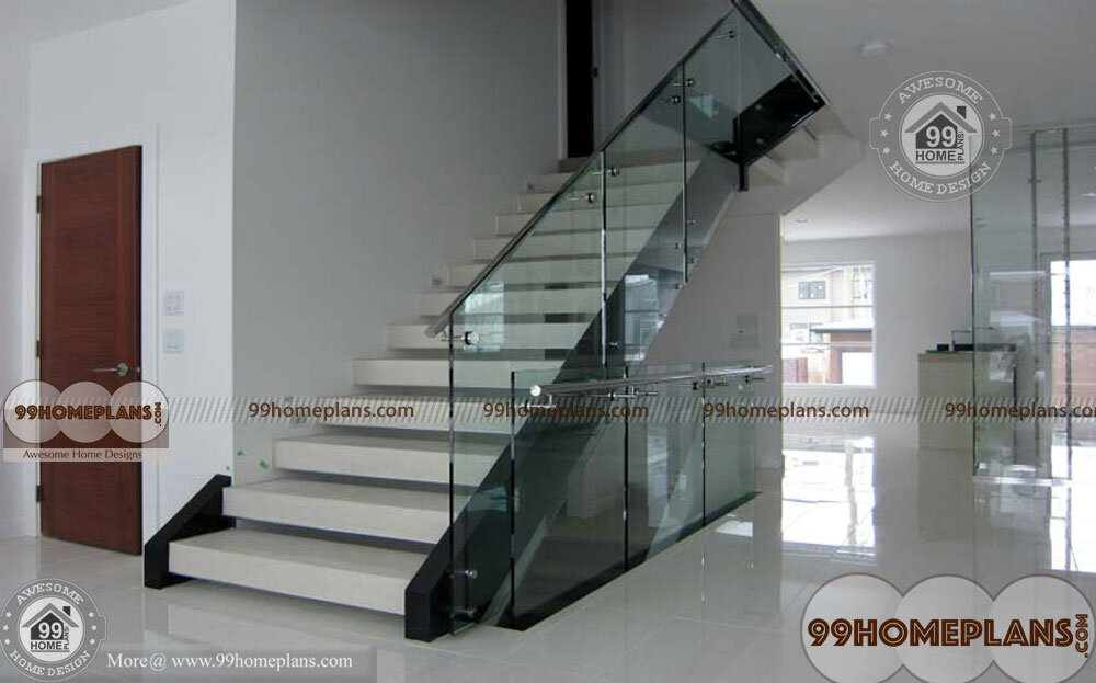 White Staircase Ideas home interior