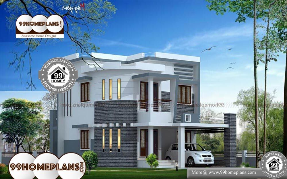 Contemporary Small House Plans - 2 Story 1650 sqft-Home