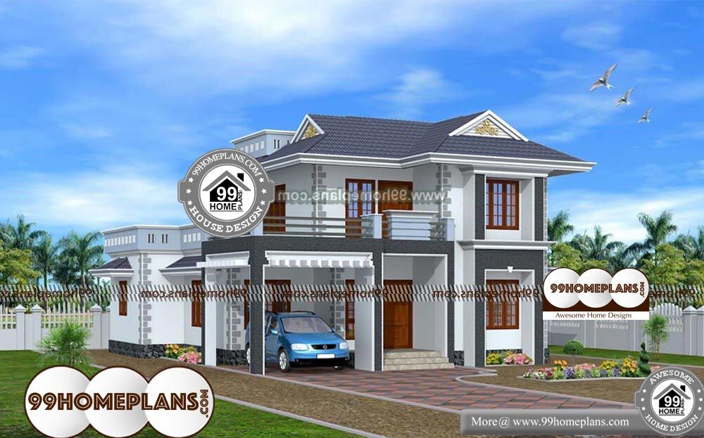 3 Bedroom House Plan Indian Style - 2 Story 1845 sqft-Home