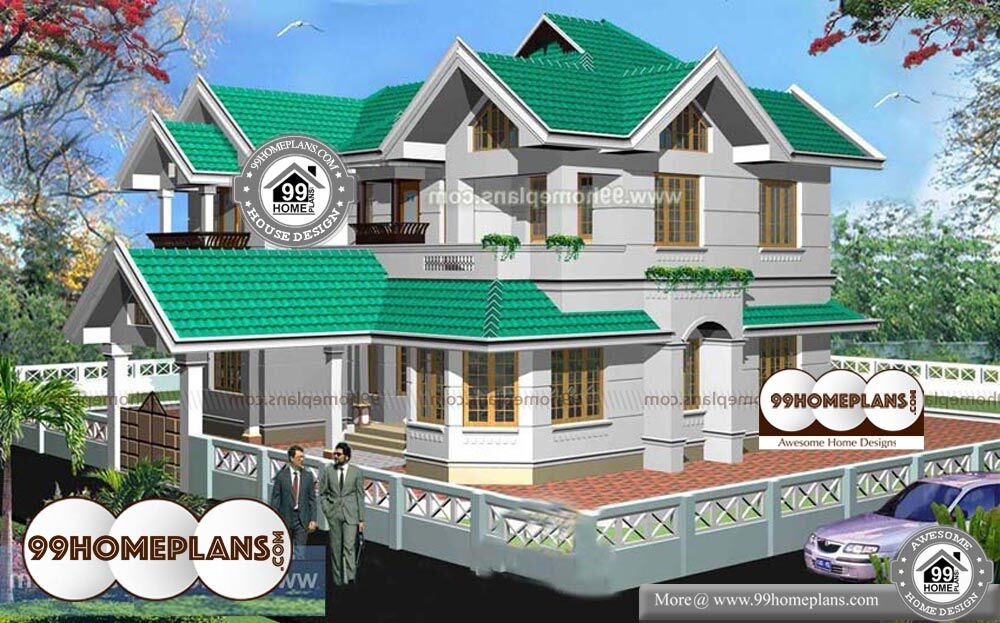 Kerala House Plans Free Download - 2 Story 2840 sqft-Home
