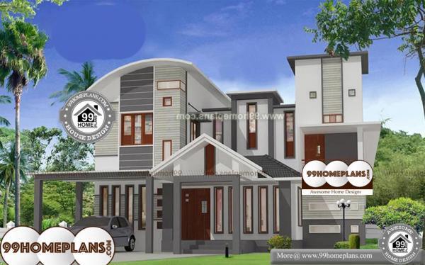 Kerala House Plans With Cost - Home Plan Elevation - Two Story - 4 BHK