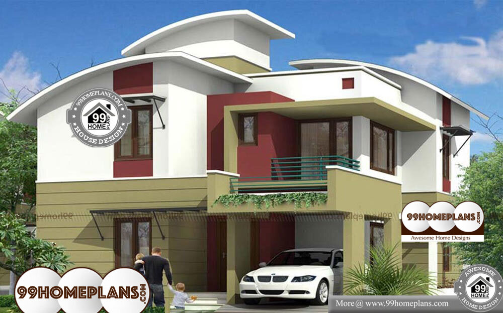 Modern Arch Home Plans - 2 Story 2035 sqft-Home 