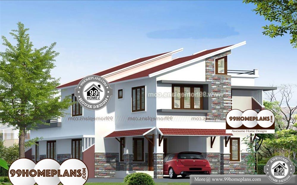 Modern Slope House Plans - 2 Story 1577 sqft-Home