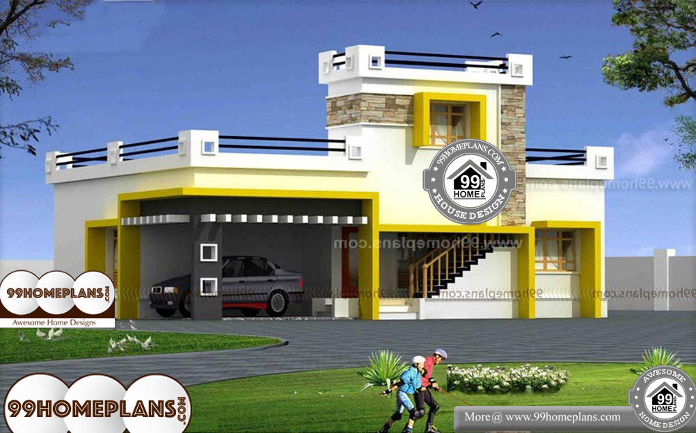 Narrow Lot Modern House Plans - 2 Story 1500 sq ft-Home