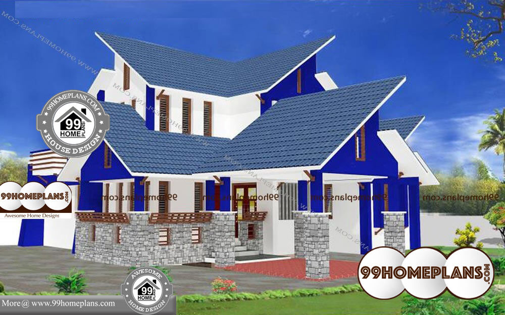 Sloping Roof Design - 2 Story 2302 sqft-Home
