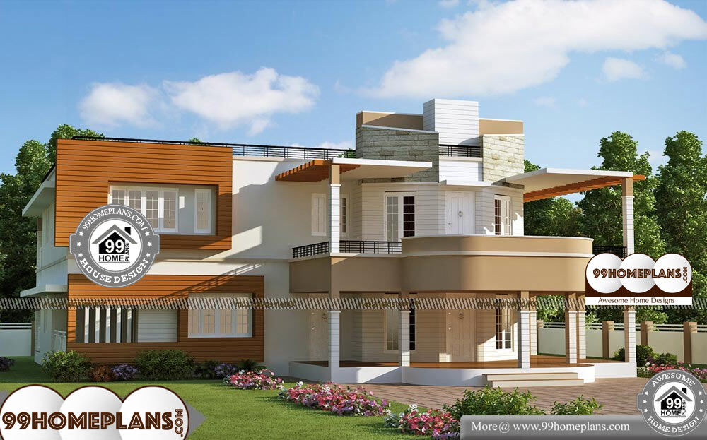 Draw Your Own House Plans Free with 2 Story Modern Indian Style Home