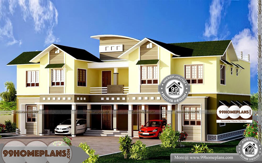 Duplex House Plans For Narrow Lots - 2 Story 4420 sqft-Home