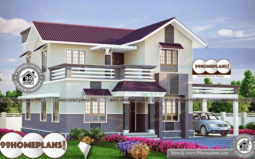 Free Indian Architectural House Plans - 2 Story 2015 sqft-Home