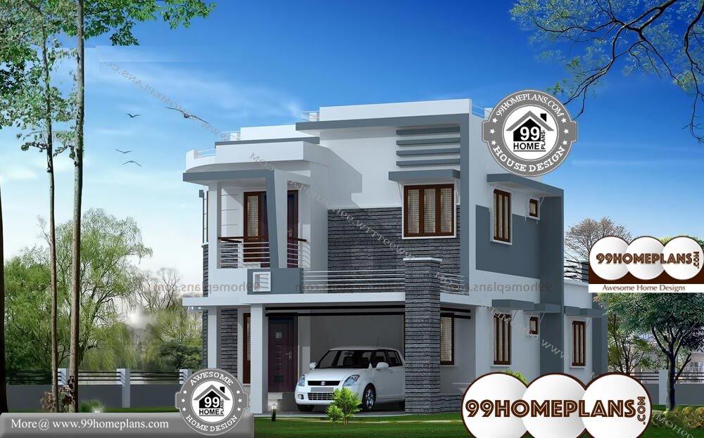 Front Designs Of Indian Houses - 2 Story 1650 sqft-Home