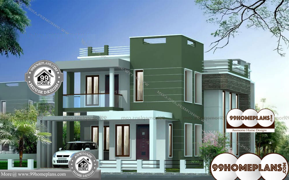 Small Duplex House Plans Indian Style - 2 Story 2100 sqft-Home