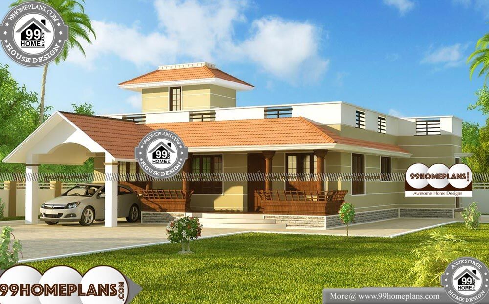 Unique One Story House Plans - Single Story 1395 sqft-Home 