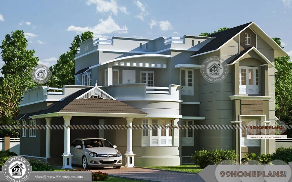 Double Storey Houses With Balcony on Second Floor and ...