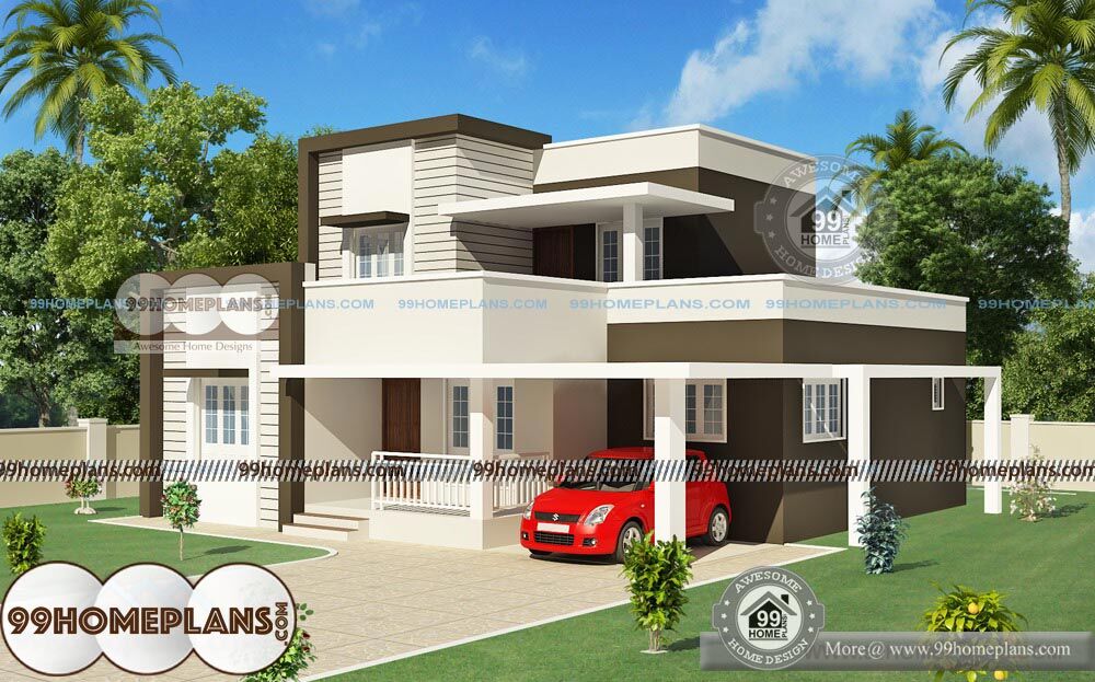 Indian House Design Front View with Double Story Cute Low Cost Homes