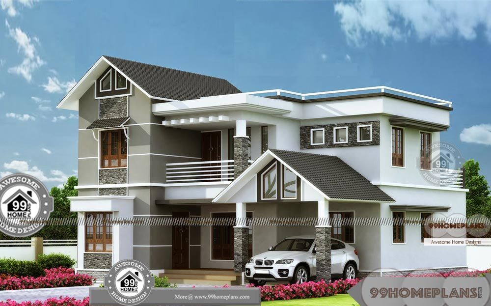 Indian Two Story House Designs and Residential Plans 