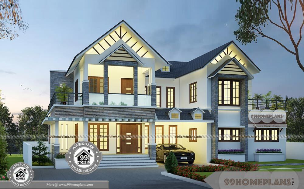 Narrow Frontage Homes Designs with Two Story Modern Cute 