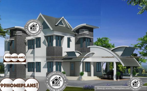 2 Floor House Design With Terrace with Stainless Steel Railing on Back