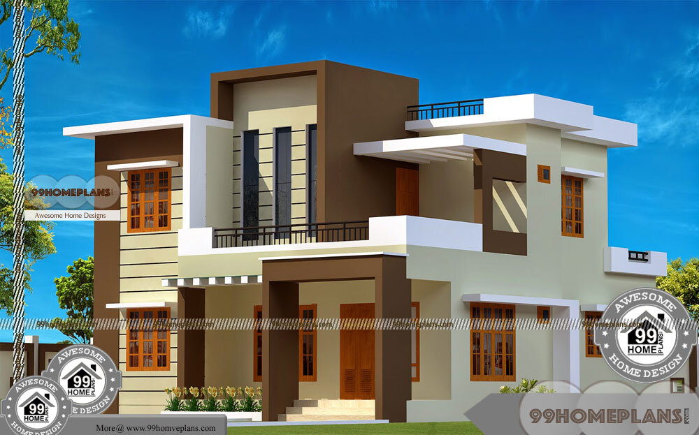 2 Storey House Designs With Balcony, Cute Architecture Plan Collections
