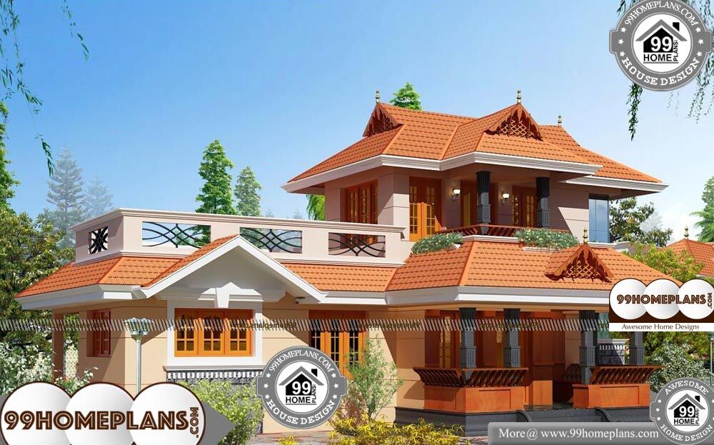 3 Bedroom House Plans In Kerala Double Floor - 2 Story 1950 sqft-Home