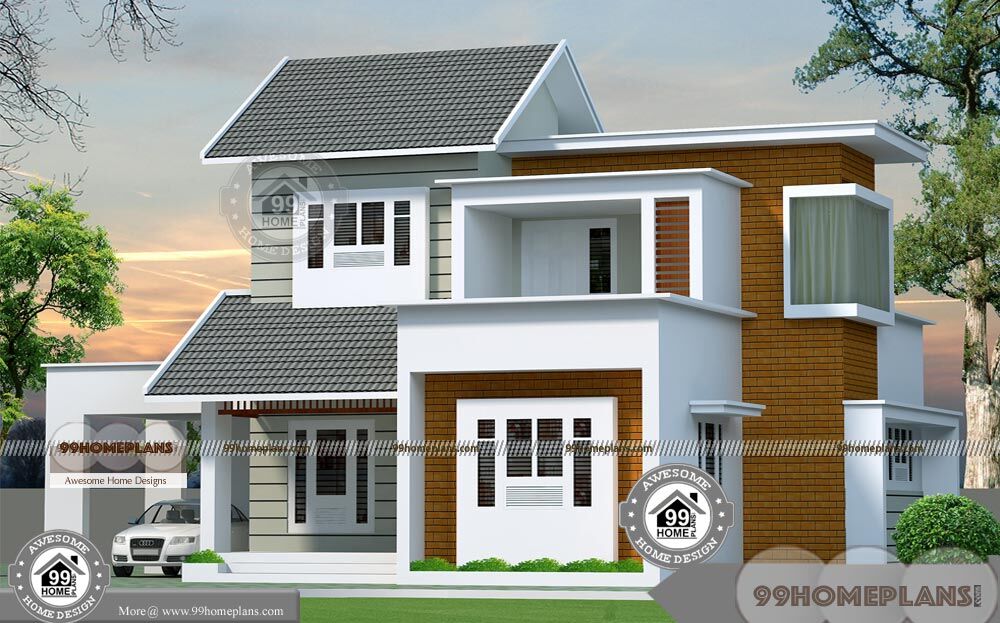 3 Bedroom  2  Story House Plans and Eye Catching Balcony 