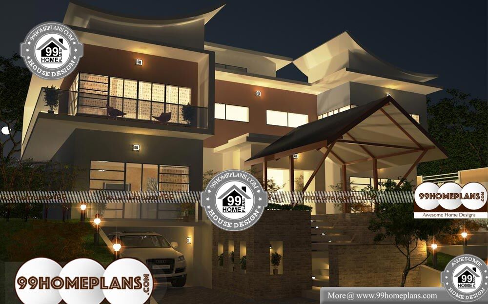 3d House Front Elevation Design - 2 Story 3100 sqft-Home