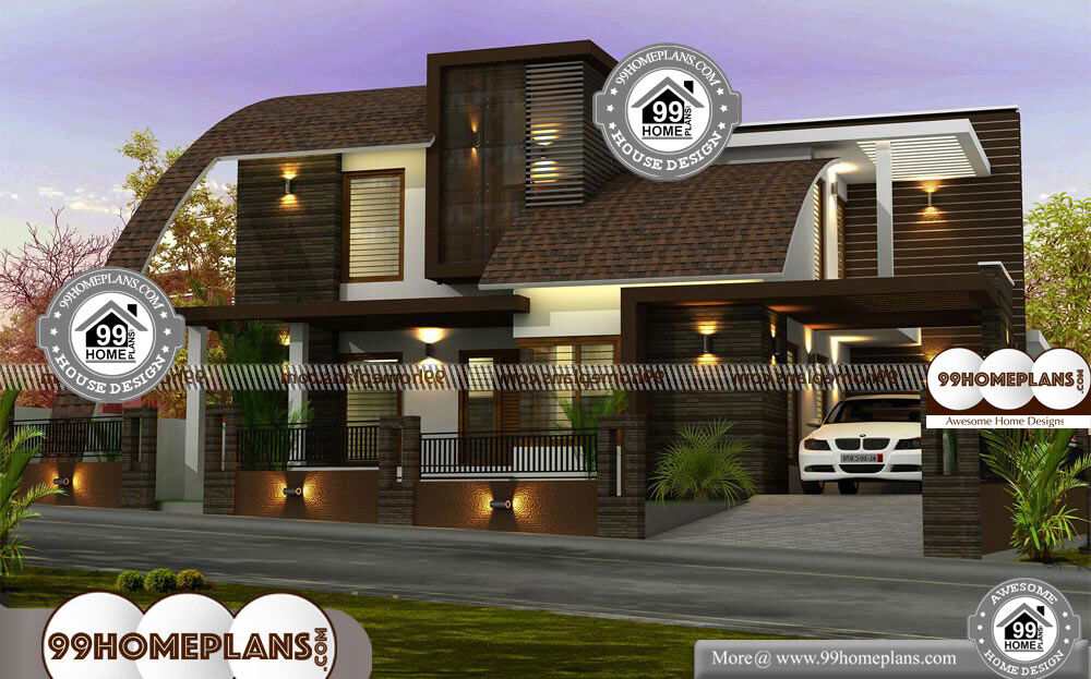 4 Bedroom Contemporary House Plans - 2 Story 2550 sqft-Home