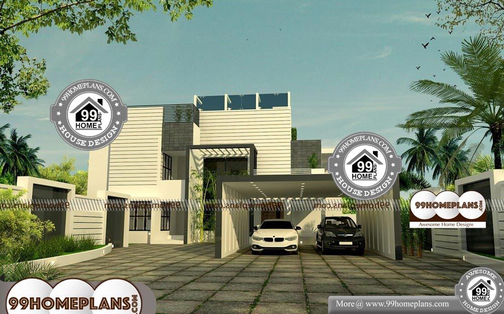 5 Bedroom Modern House Plans - 2 Story 4500 sqft-Home