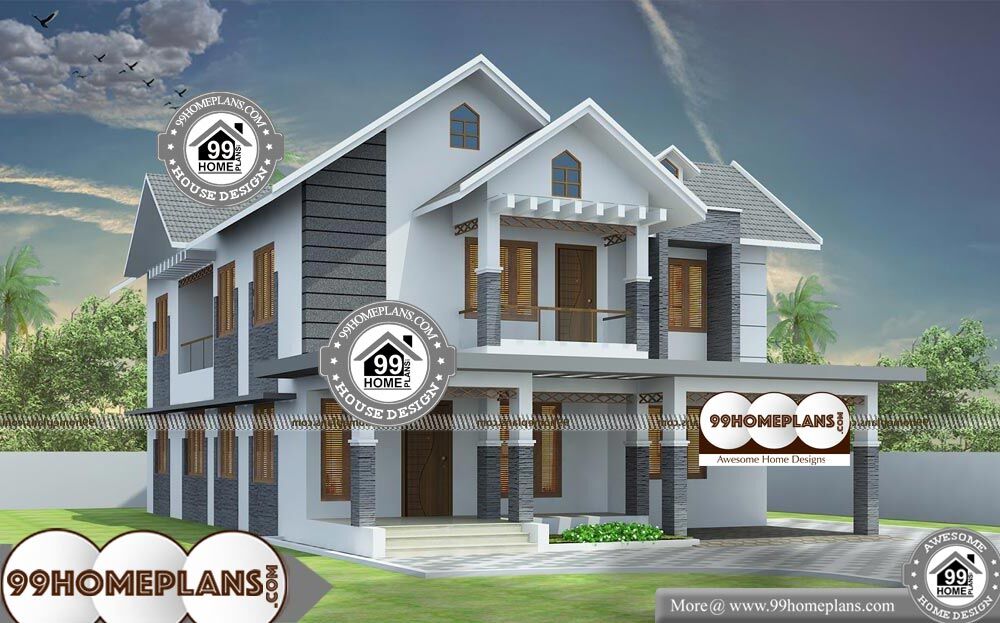 Contemporary House Blueprints - 2 Story 3200 sqft-Home