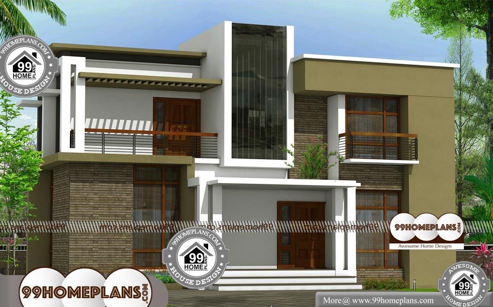 Contemporary House Plans with Flat Roof 2 Floor Home Collection Design