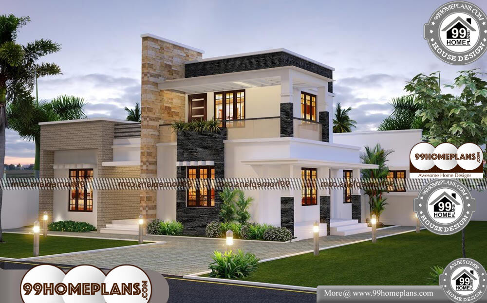 Contemporary House Plans Two Story - 2 Story 1727 sqft-Home