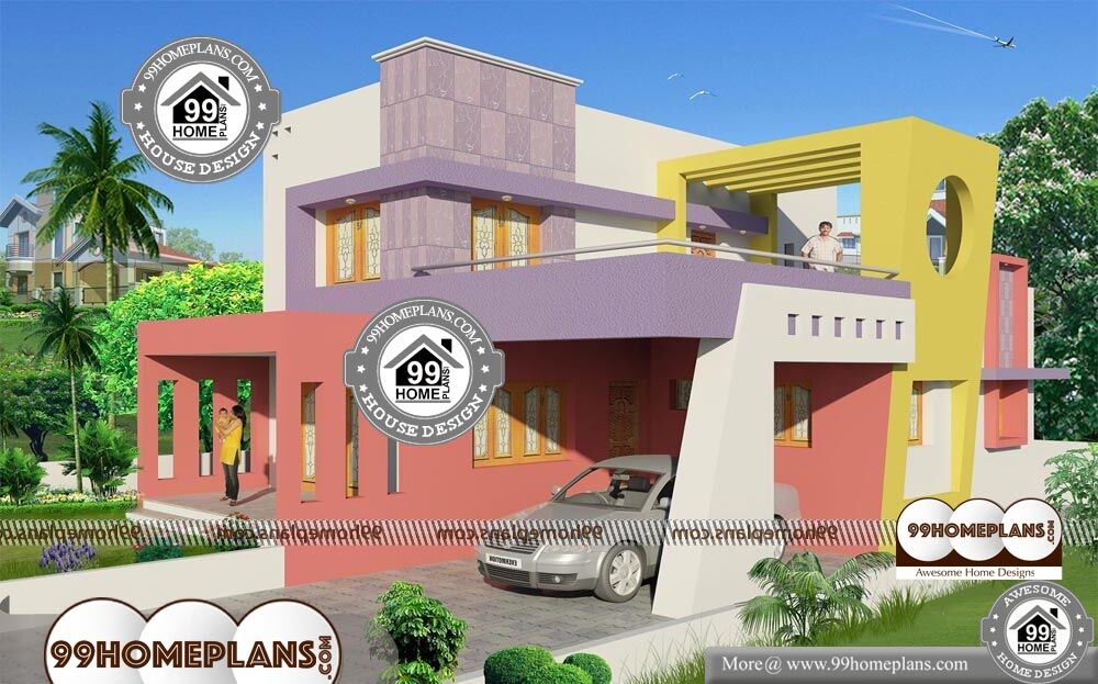 Corner Block Double Story House Designs - 2 Story 1750 sqft-Home