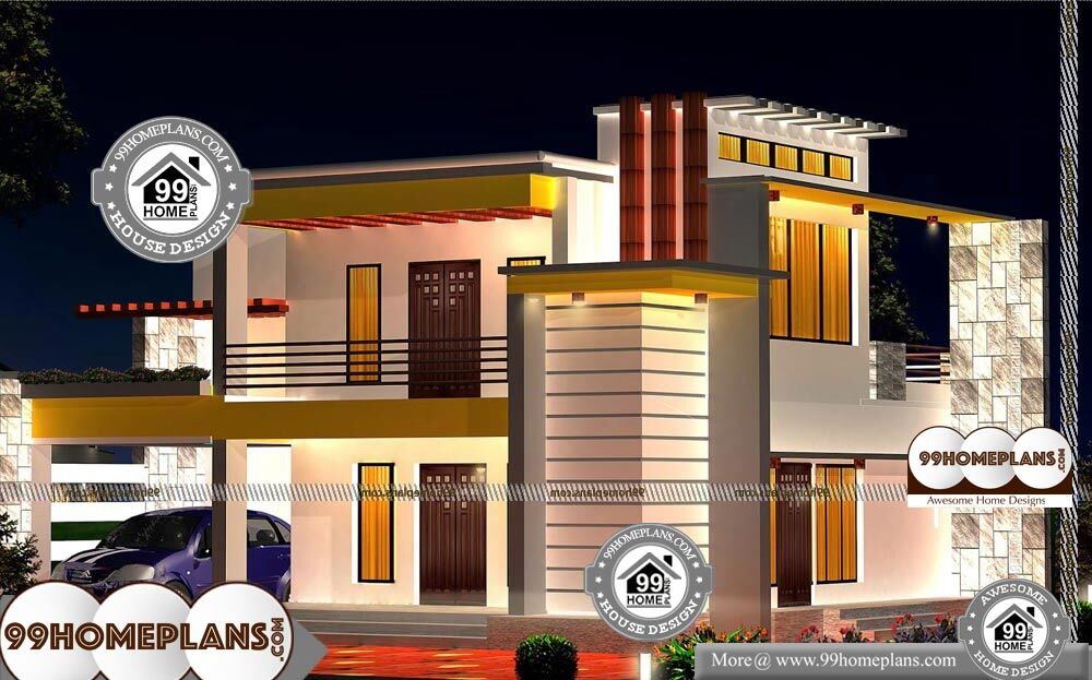 Double Storey Small House Plans - 2 Story 1700 sqft-Home