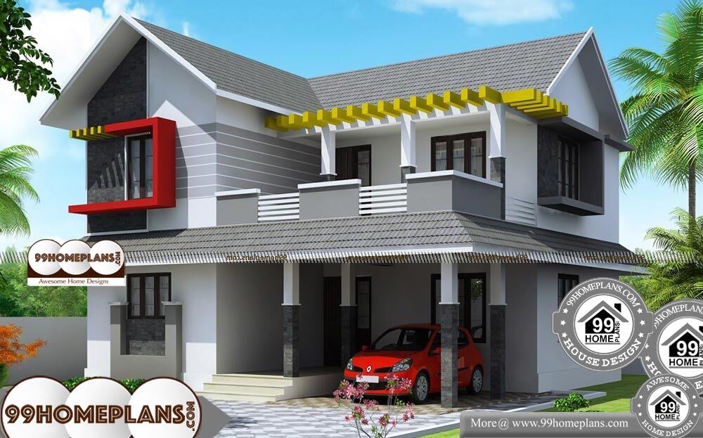 House Elevation Models In Kerala - 2 Story 2100 sqft-Home