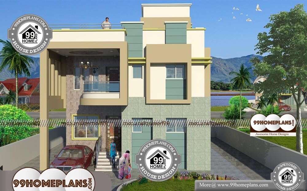 House Front Elevation Simple Designs - 2 Story 2365 sqft-Home