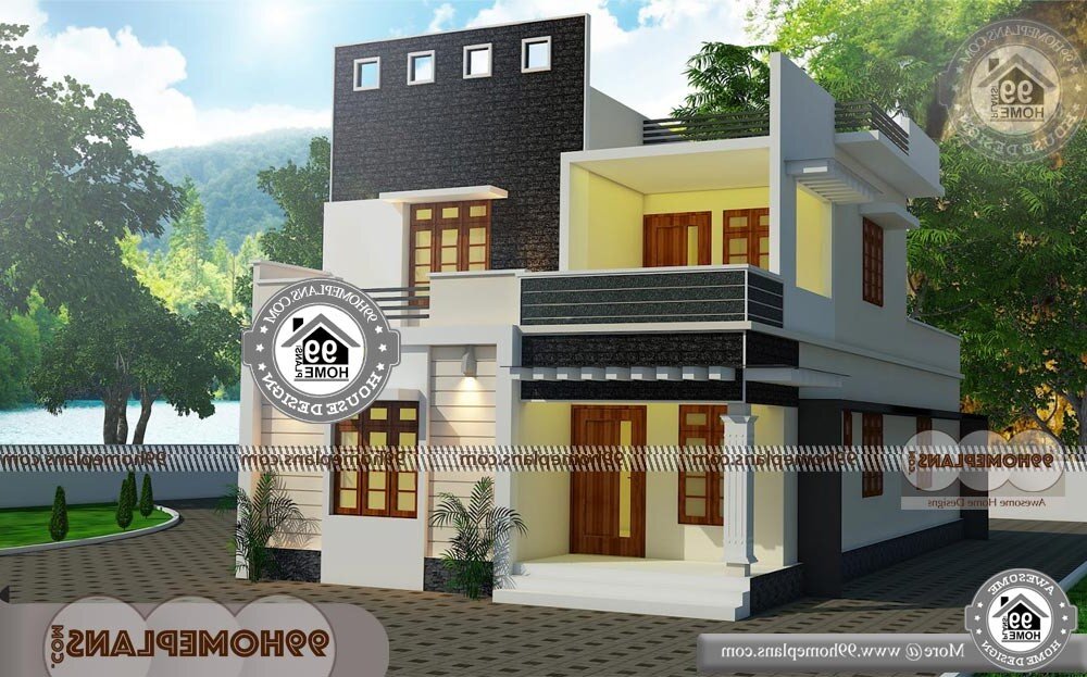 House Plans In Kerala With 3 Bedrooms - 2 Story 1439 sqft-Home