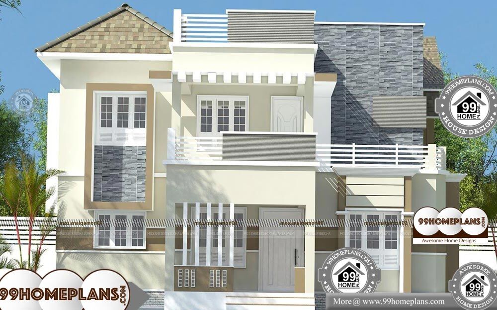 Indian House Front Elevation Photos For Single House - 2 Story 2106 sqft-Home