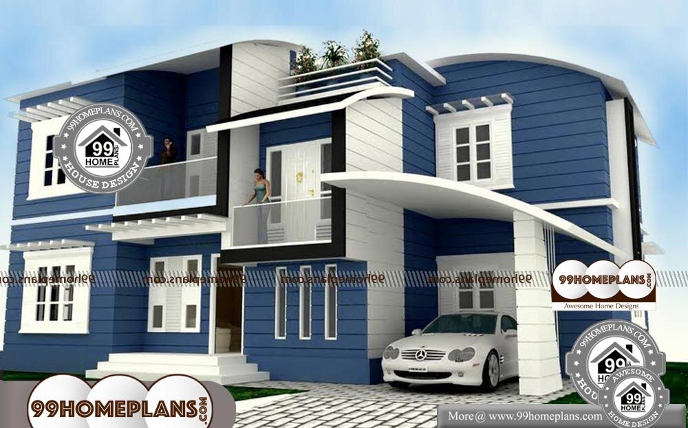 Low Cost Contemporary House Plans - 2 Story 2492 sqft-Home