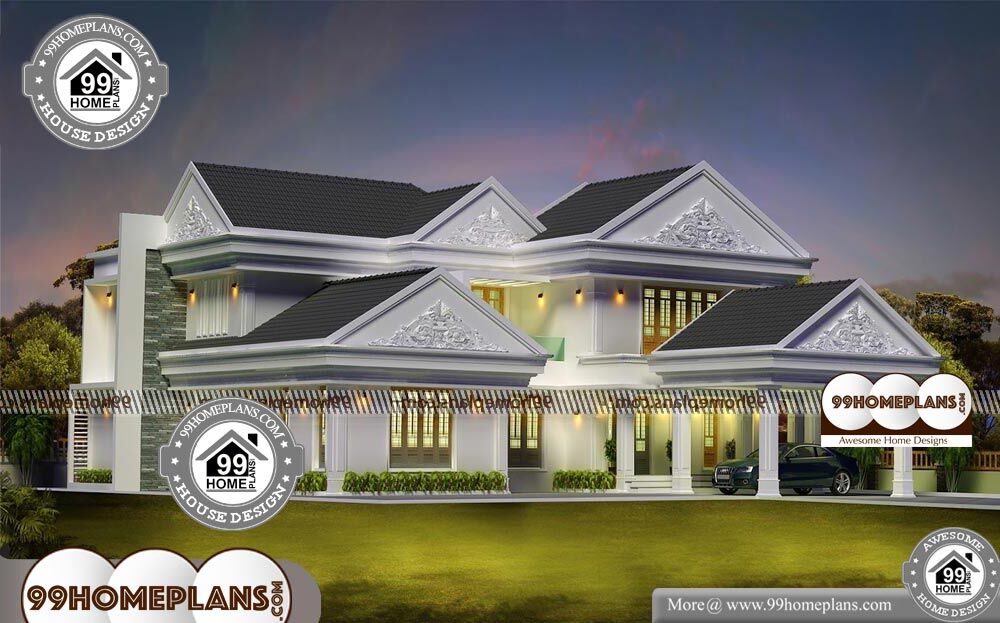 Modern 4 Bedroom Bungalow Plans - 2 Story 3532 sqft-Home