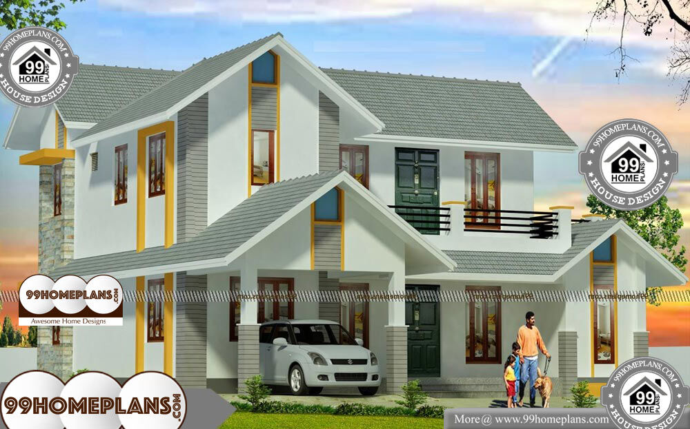 Modern 4 Bedroom House Designs - 2 Story 1906 sqft-Home