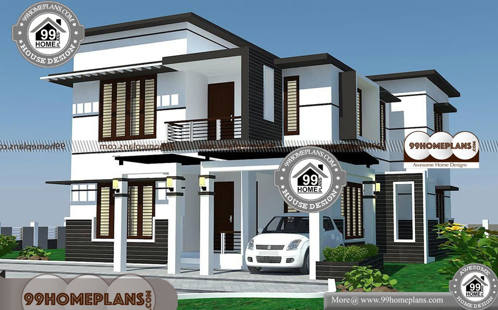 Modern 4 Bedroom House Plans - 2 Story 2500 sqft-Home