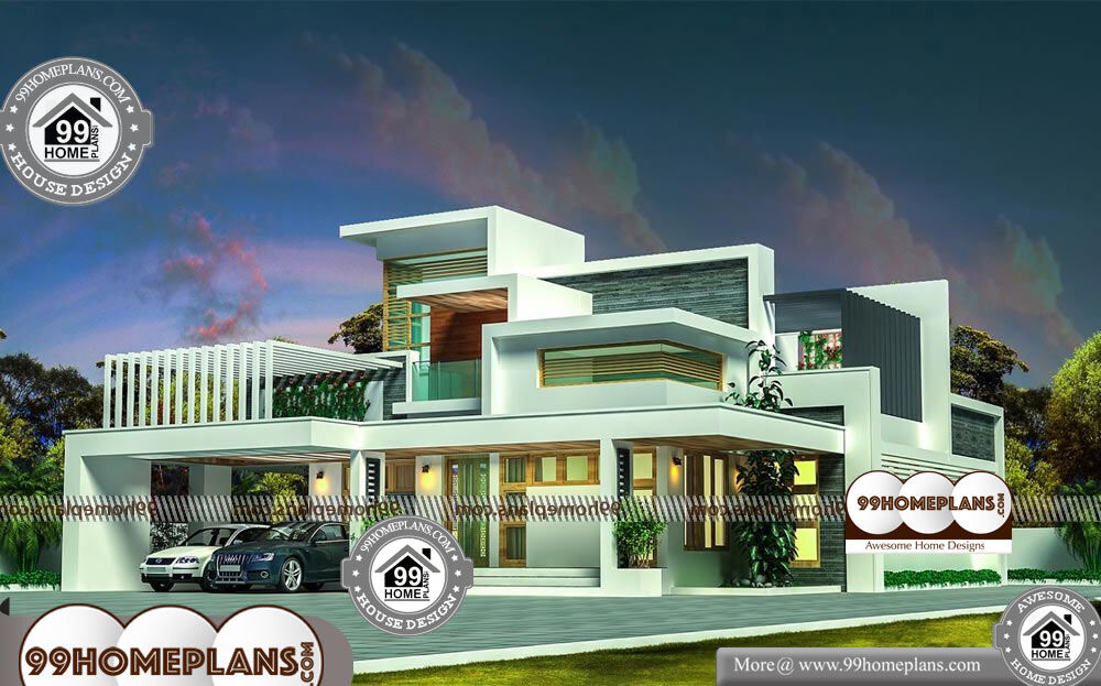 Modern 5 Bedroom House Plans - 2 Story 2832 sqft-Home