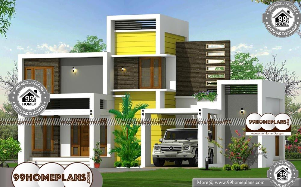 Modern Contemporary House Plans Designs - 2 Story 1025 sqft-Home