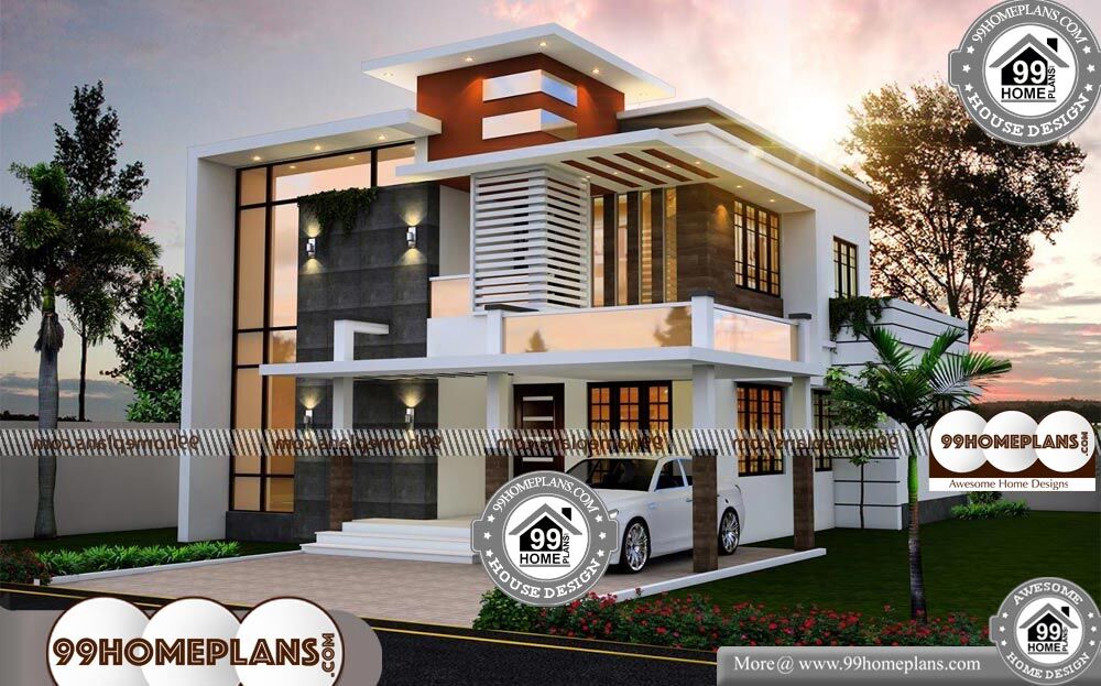 Modern Flat Roof House Designs - 2 Story 2194 sqft-Home