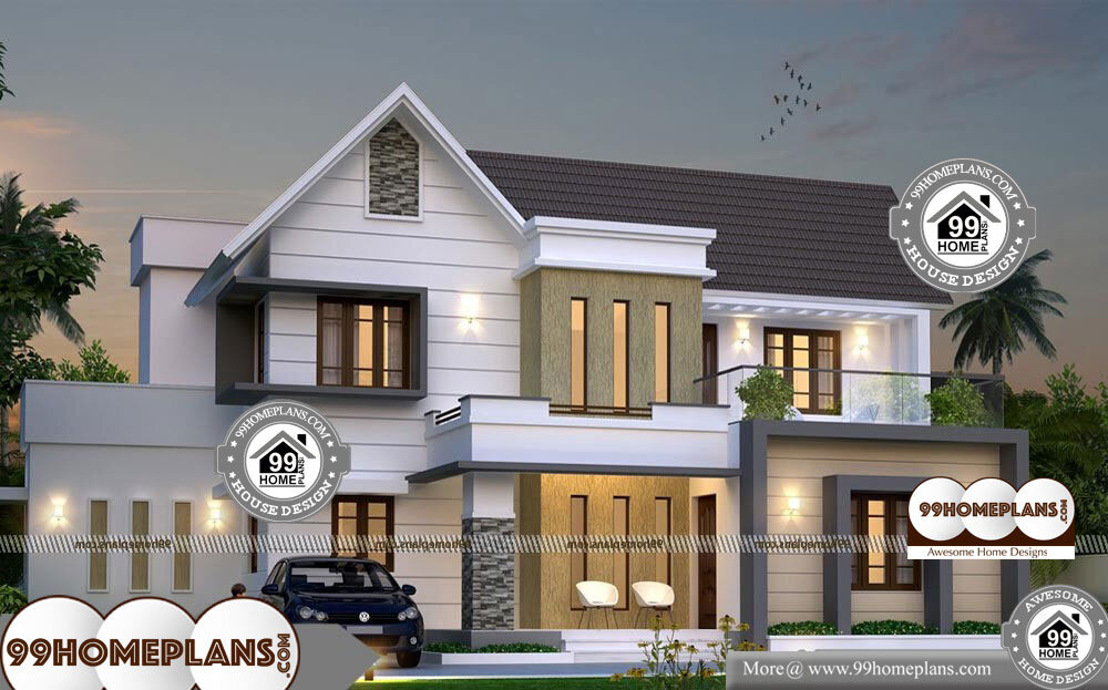 Narrow Lot Luxury House Plans - 2 Story 1850 sqft-Home