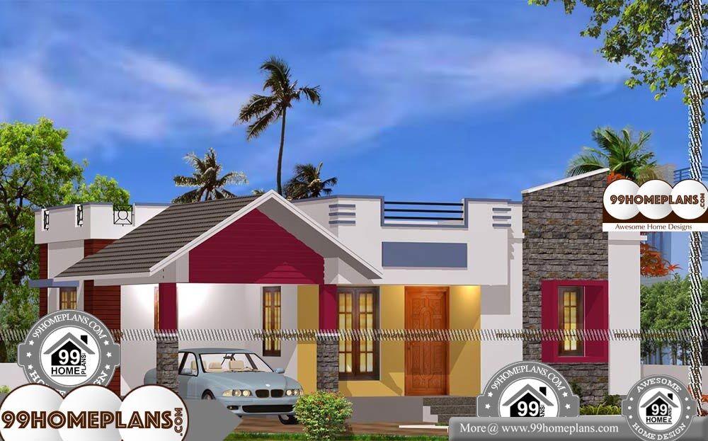 One Level Modern House Plans - Single Story 900 sqft-Home