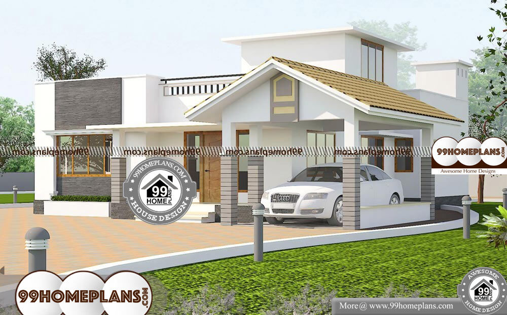 One Story Small House Plans - Single Story 1450 sqft-Home