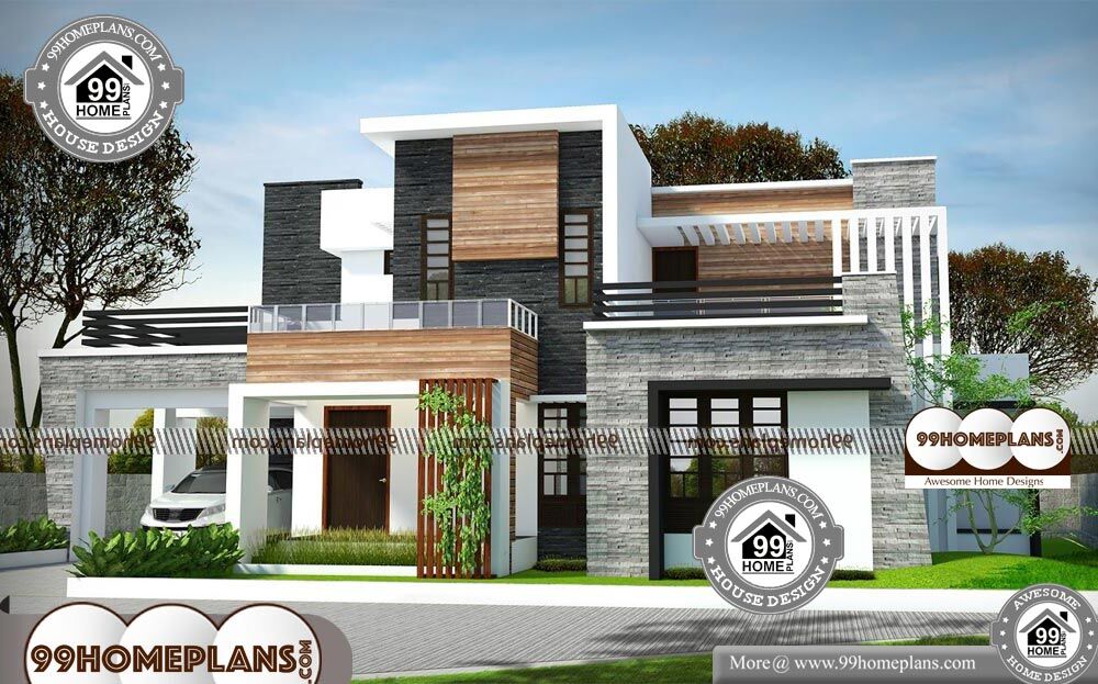 Simple House Designs 4 Bedrooms with Double Floor Modern Home Plans
