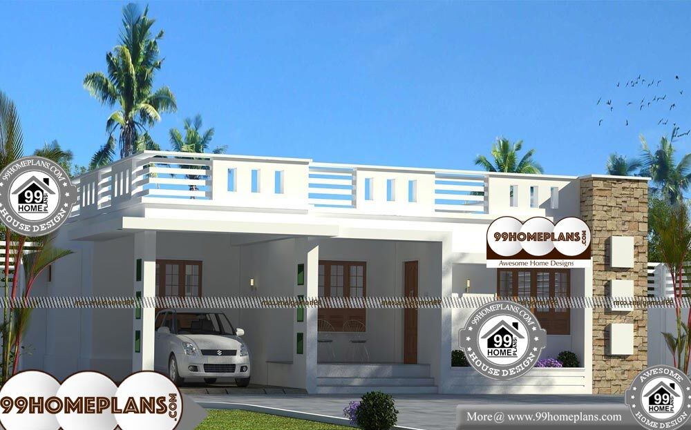 Single Story Contemporary House Plans - Single Story 1566 sqft-Home