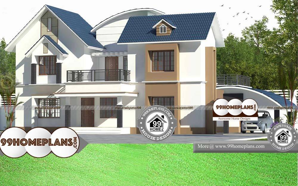 Small House Plans In Kerala With Photos - 2 Story 2713 sqft-Home